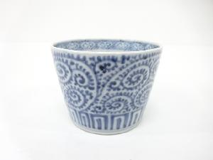 古伊万里　染付　蛸唐草　蕎麦猪口